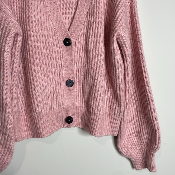 Scotch & Soda | Pink Fuzzy Boxy-Fit Cardigan Alpaca Blend Size XL - Picture 3 of 8